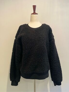 Brixton Black Sherpa Crewneck Sweater - size small